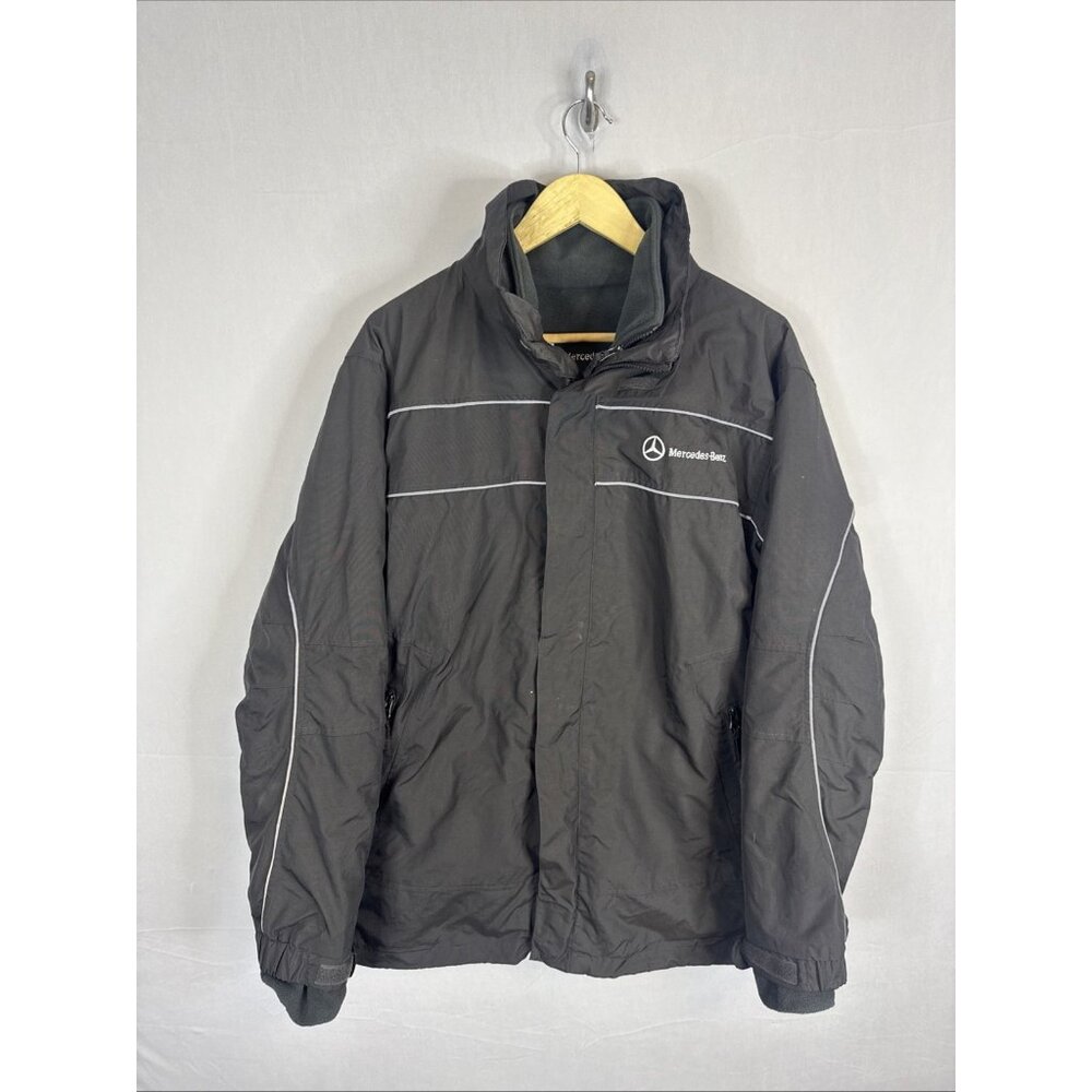 Mercedes Benz 3 in 1 Jacket Mens M Black Winter Coat Removable Liner